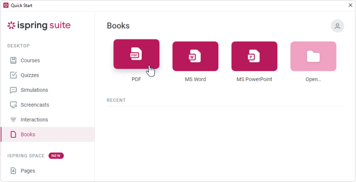 Zakładka Books Zakładka Books w iSpring Suite Max