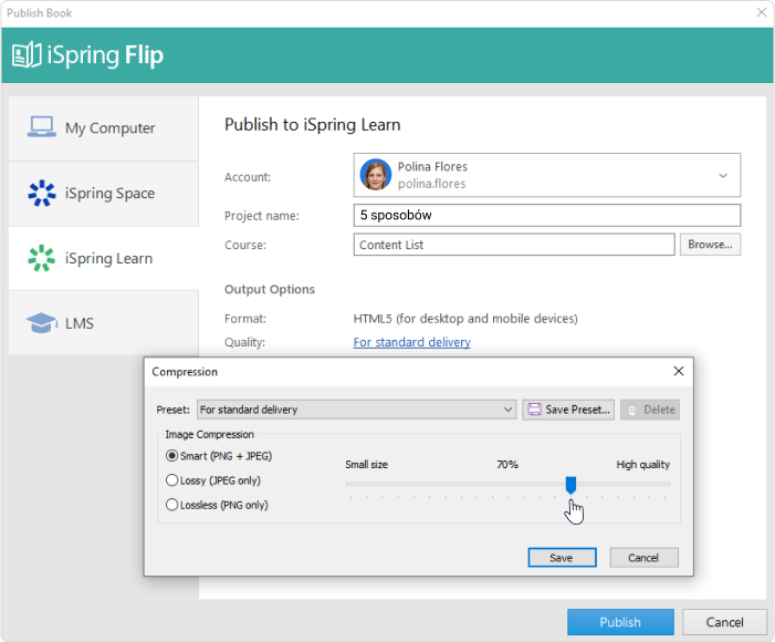 Dodatkowe ustawienia Dodatkowe ustawienia w iSpring Suite Max