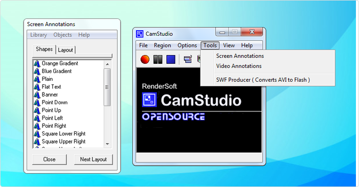 CamStudio CamStudio - darmowy program do nagrywania ekranu