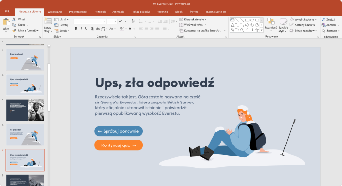 Tworzenie slajdu z uwagami w teście PowerPoint