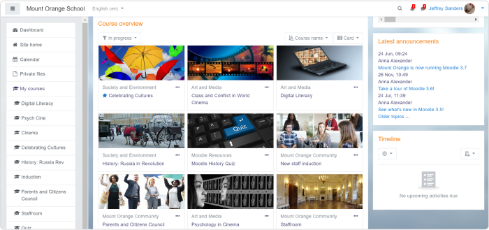 Przegląd kursu Przegląd kursu w Moodle