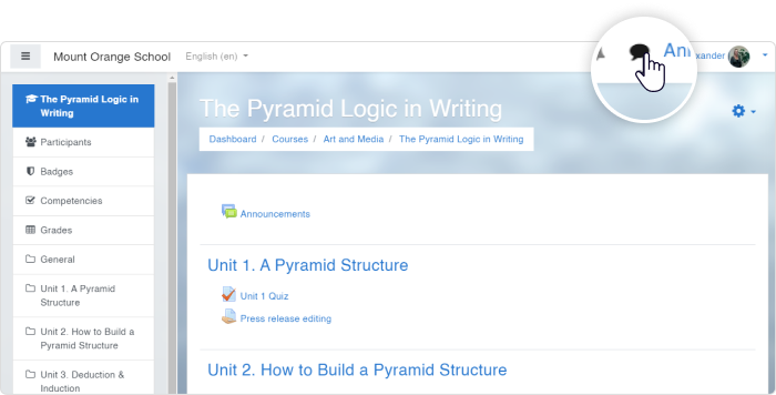 Wysyłanie wiadomości w Moodle Wysyłanie wiadomości w Moodle