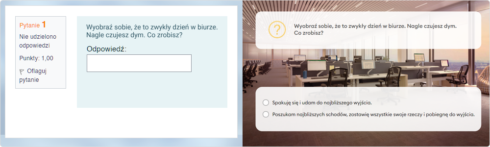 Porównanie quizu przygotowanego w Moodle i w iSpring Suite