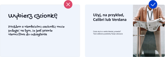 Wybór czcionek do prezentacji Wybór czcionek do prezentacji