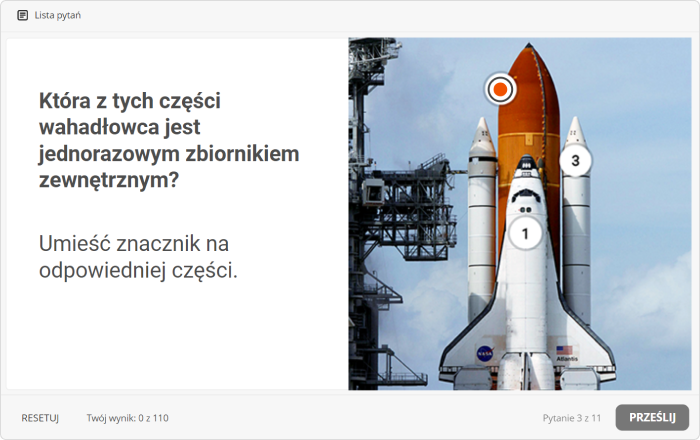 Quiz z zaznaczaniem na obrazie w iSpring Suite Zaznaczanie na obrazie