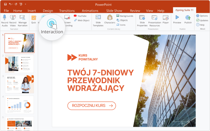 Interakcja w iSpring Suite