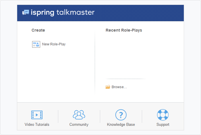 Interfejs iSpring TalkMaster