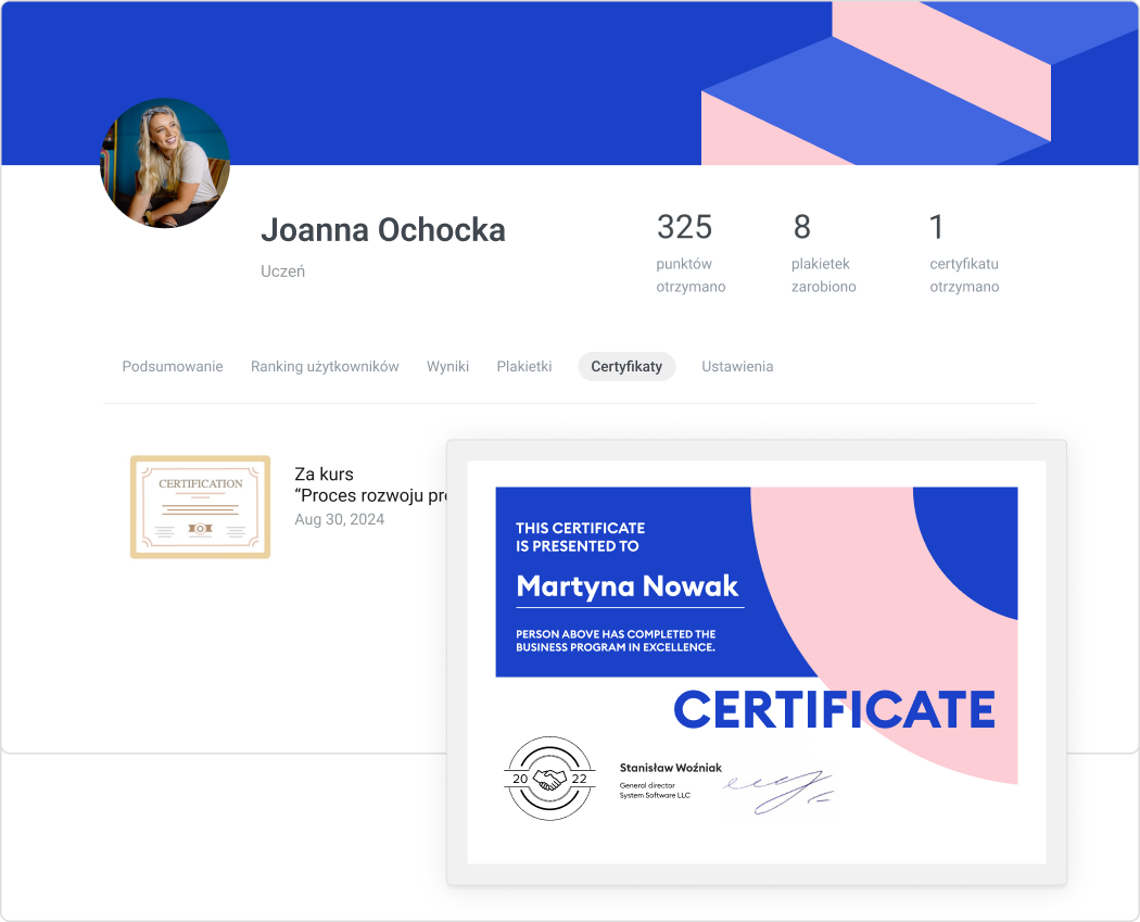 Certyfikaty iSpring Learn Certyfikaty iSpring Learn