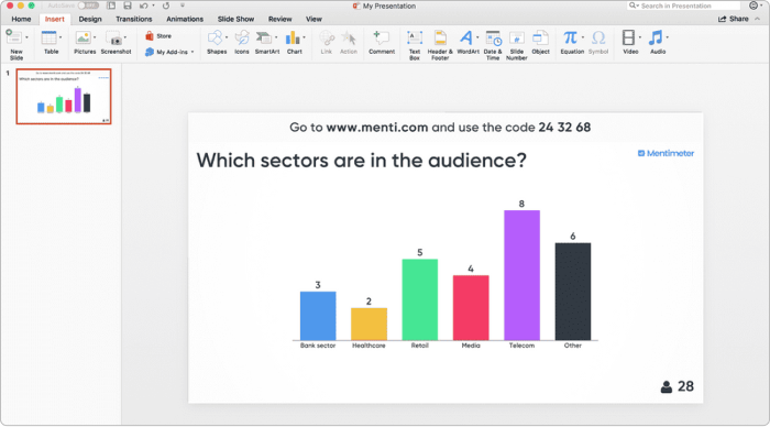 Mentimeter Rozszerzenie PowerPoint Mentimeter