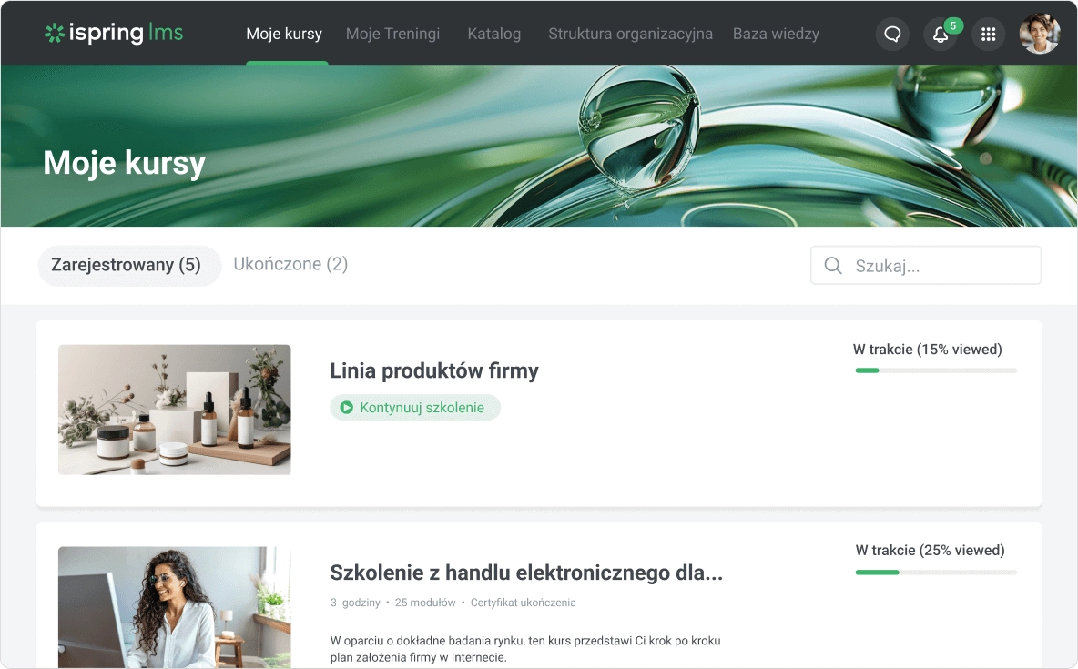 Przygotowaną ankietę można dostarczyć pracownikom za pomocą iSpring LMS.